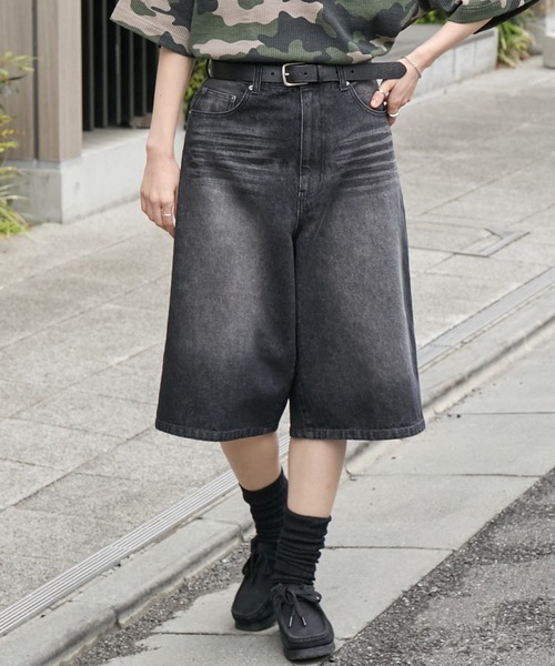 MONO-MART(モノマート)の「ヴィンテージ加工 ジョーツ デニムショートパンツ(デニムパンツ・レディース・インディゴブルー/ブラック/ライトブルー/ブルー/ブラック系/ブルー系/ネイビー・S/M/L)」の19枚目の写真