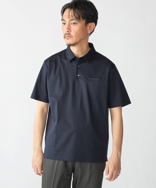SHIPS(シップス)の「SHIPS: 〈接触冷感 / 抗菌防臭機能〉クールタッチ スムース ポロシャツ(Tシャツ/カットソー・メンズ・ホワイト/ネイビー/ダークブルー/ブラック・SMALL/MEDIUM/LARGE/X-LARGE)」の4枚目の写真