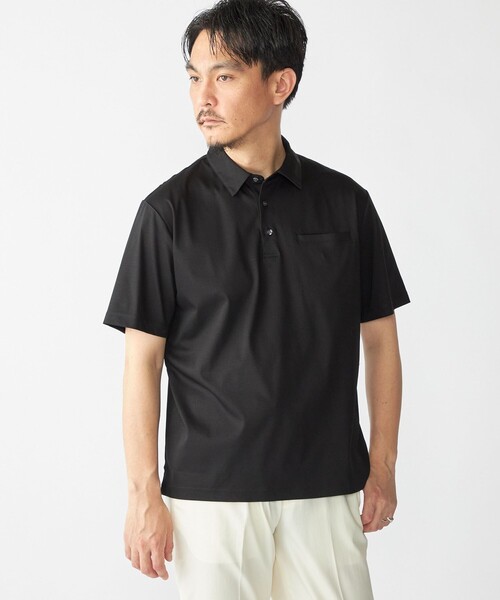 SHIPS(シップス)の「SHIPS: 〈接触冷感 / 抗菌防臭機能〉クールタッチ スムース ポロシャツ(Tシャツ/カットソー・メンズ・ホワイト/ネイビー/ダークブルー/ブラック・SMALL/MEDIUM/LARGE/X-LARGE)」の3枚目の写真