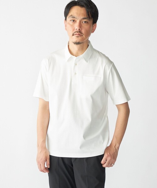 SHIPS(シップス)の「SHIPS: 〈接触冷感 / 抗菌防臭機能〉クールタッチ スムース ポロシャツ(Tシャツ/カットソー・メンズ・ホワイト/ネイビー/ダークブルー/ブラック・SMALL/MEDIUM/LARGE/X-LARGE)」の11枚目の写真