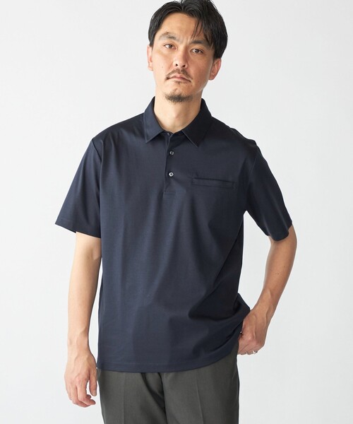 SHIPS(シップス)の「SHIPS: 〈接触冷感 / 抗菌防臭機能〉クールタッチ スムース ポロシャツ(Tシャツ/カットソー・メンズ・ホワイト/ネイビー/ダークブルー/ブラック・SMALL/MEDIUM/LARGE/X-LARGE)」の17枚目の写真