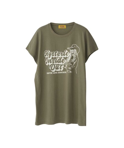 HYSTERIC GLAMOUR（ヒステリックグラマー）の「INSIDE OUT Tシャツ（Tシャツ/カットソー・レディース・ブラック/カーキ/ベージュ・FREE）」の3枚目の写真