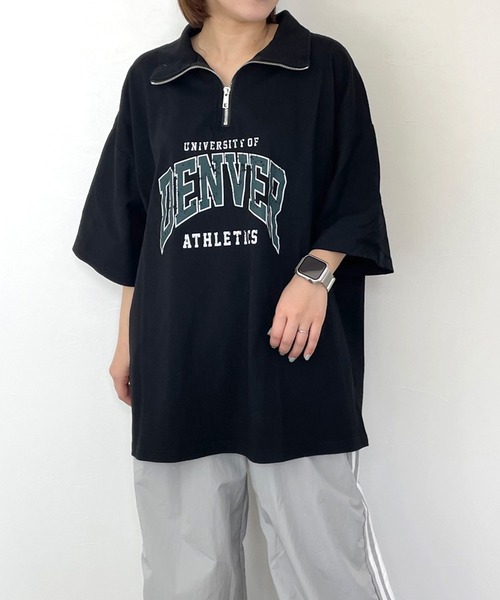 CRB(シーアールビー)の「襟付きロゴビッグTシャツ(Tシャツ/カットソー・レディース・オフホワイト/ライム/ブラック/グレー・F)」の10枚目の写真