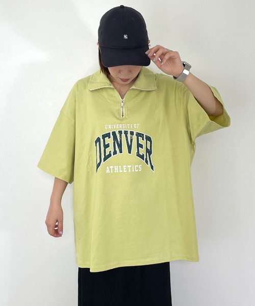 CRB(シーアールビー)の「襟付きロゴビッグTシャツ(Tシャツ/カットソー・レディース・オフホワイト/ライム/ブラック/グレー・F)」の6枚目の写真