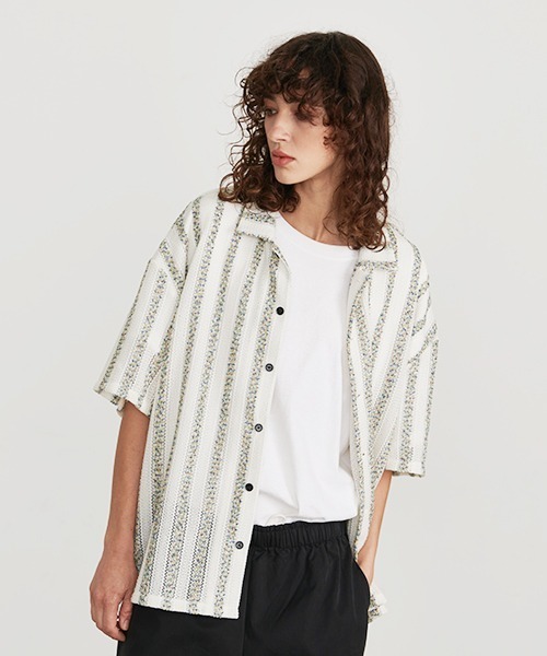 美品★Knuth Marf★ 2wayストライプボリュームシャツ★即完売★人気★ Knuth Marf ブラウス シャツ 「Knuth Marf/クヌースマーフ」2way