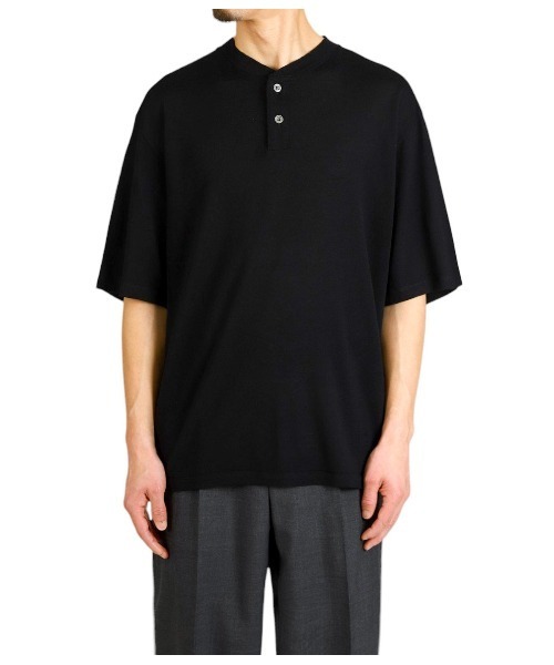 PORT BY ARK（ポートバイアーク）の「PORT BY ARK / ポートバイアーク：Wool Henley Neck T-shirt：PO17-T003[COR]（Tシャツ/カットソー・メンズ・ブラック/サンドベージュ・1/2）」の11枚目の写真