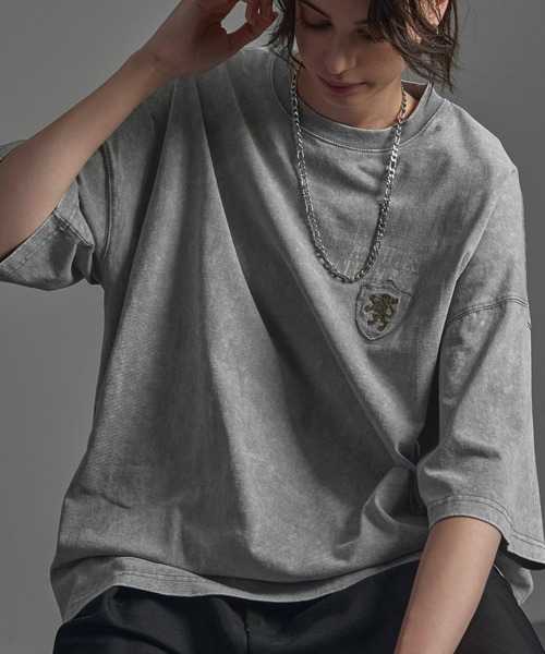 ⟡.·ページ CIYOT-シヨウト-】ヴィンテージ加工 ピグメント エンブレム刺繍