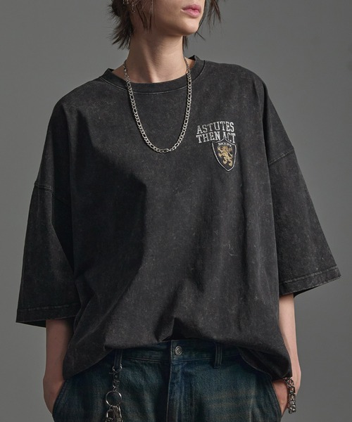 CIYOT（シヨウト）の「【CIYOT-シヨウト-】ヴィンテージ加工 ピグメント エンブレム刺繍 ロゴパッチ半袖Tシャツ（Tシャツ/カットソー・メンズ・ダークネイビー/レッド/グレー/ブラック・M/L）」の11枚目の写真