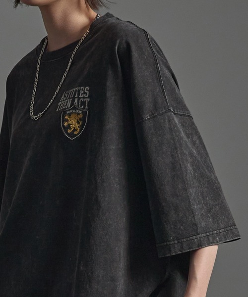 CIYOT（シヨウト）の「【CIYOT-シヨウト-】ヴィンテージ加工 ピグメント エンブレム刺繍 ロゴパッチ半袖Tシャツ（Tシャツ/カットソー・メンズ・ダークネイビー/レッド/グレー/ブラック・M/L）」の12枚目の写真