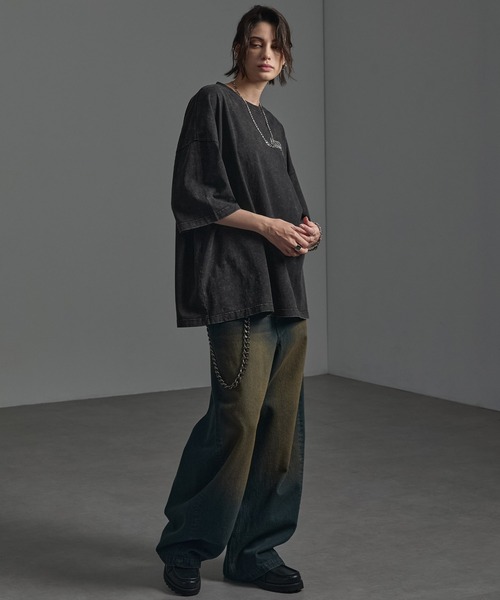 CIYOT（シヨウト）の「【CIYOT-シヨウト-】ヴィンテージ加工 ピグメント エンブレム刺繍 ロゴパッチ半袖Tシャツ（Tシャツ/カットソー・メンズ・ダークネイビー/レッド/グレー/ブラック・M/L）」の14枚目の写真