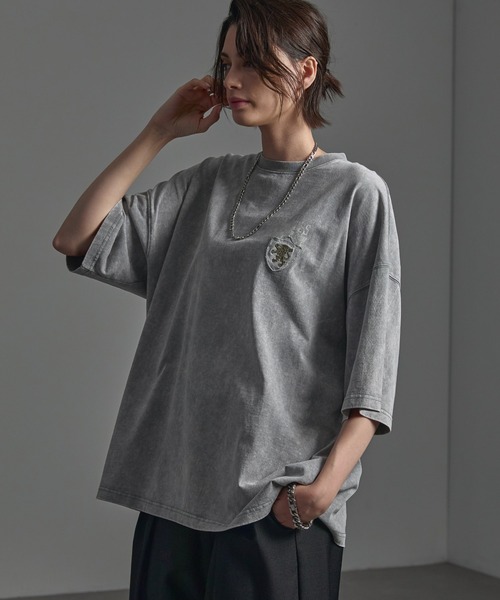 CIYOT-シヨウト-】ヴィンテージ加工 ピグメント エンブレム刺繍