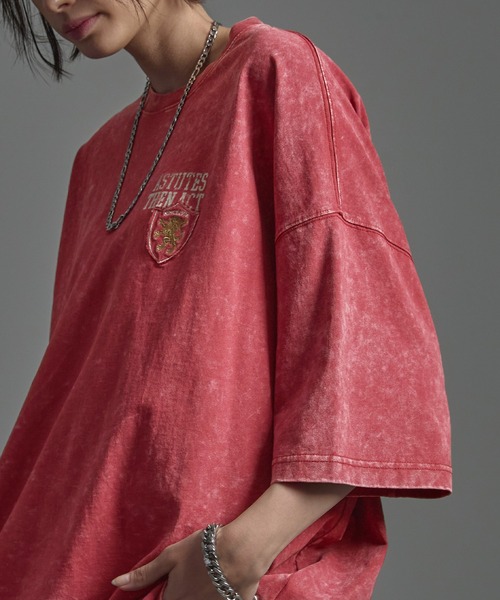 CIYOT（シヨウト）の「【CIYOT-シヨウト-】ヴィンテージ加工 ピグメント エンブレム刺繍 ロゴパッチ半袖Tシャツ（Tシャツ/カットソー・メンズ・ダークネイビー/レッド/グレー/ブラック・M/L）」の17枚目の写真