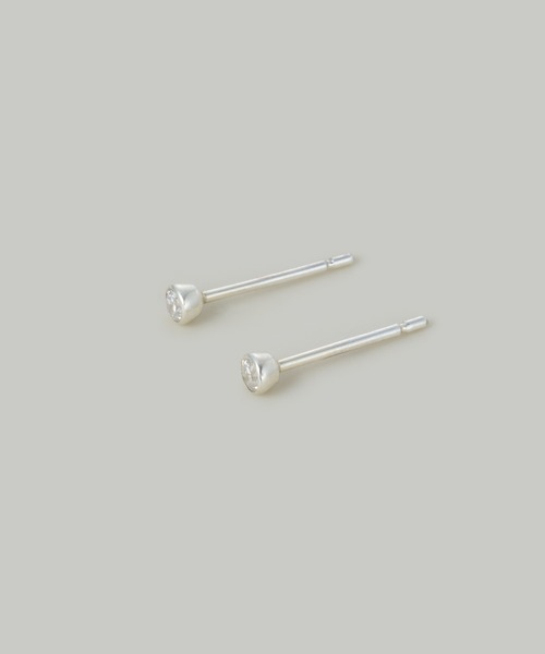 Jolie Toujours（ジョリトゥジュール）の「【金属アレルギー軽減】〈Silver925〉ＣＺフクリンピアス（ピアス（両耳用）・レディース・シルバー・FREE）」の2枚目の写真