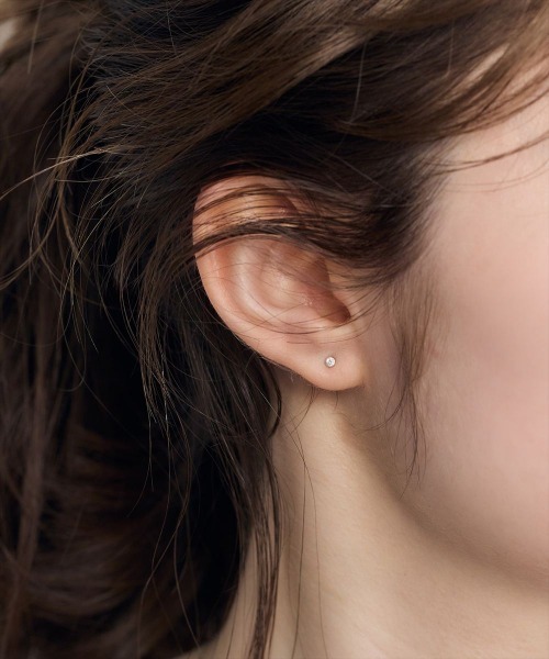 Jolie Toujours（ジョリトゥジュール）の「【金属アレルギー軽減】〈Silver925〉ＣＺフクリンピアス（ピアス（両耳用）・レディース・シルバー・FREE）」の3枚目の写真