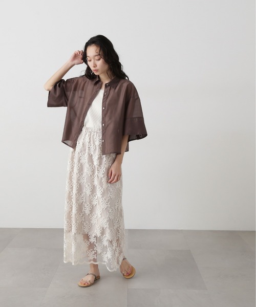 N.(N. Natural Beauty Basic)(エヌエヌナチュラルビューティーベーシック)の「レースAラインスカート(スカート・レディース・オフホワイト・SMALL/MEDIUM)」の11枚目の写真