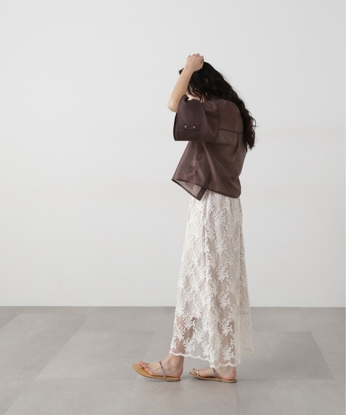N.(N. Natural Beauty Basic)(エヌエヌナチュラルビューティーベーシック)の「レースAラインスカート(スカート・レディース・オフホワイト・SMALL/MEDIUM)」の10枚目の写真