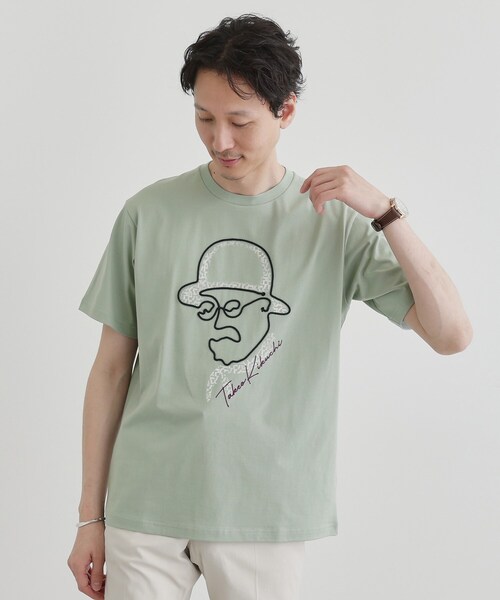 TAKEO KIKUCHI（タケオキクチ）の「【Sサイズ～】フェイスロープ刺繍 天竺Tシャツ（Tシャツ/カットソー・メンズ・ホワイト/ブラック/オリーブ/ネイビー/ブラウン系その他・01/02/03/04）」の4枚目の写真