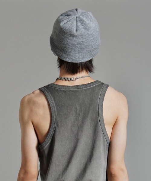 Chikashitsu +(チカシツプラス)の「【Chikashitsu +】multi studs beanie / 【チカシツプラス】マルチスタッズニット帽子(ニットキャップ/ビーニー・メンズ・グレー/ブラック/ホワイト・ONE SIZE)」の12枚目の写真
