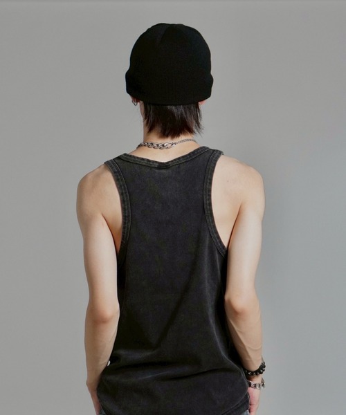 Chikashitsu +(チカシツプラス)の「【Chikashitsu +】multi studs beanie / 【チカシツプラス】マルチスタッズニット帽子(ニットキャップ/ビーニー・メンズ・グレー/ブラック/ホワイト・ONE SIZE)」の14枚目の写真