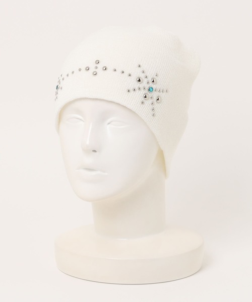 Chikashitsu +(チカシツプラス)の「【Chikashitsu +】multi studs beanie / 【チカシツプラス】マルチスタッズニット帽子(ニットキャップ/ビーニー・メンズ・グレー/ブラック/ホワイト・ONE SIZE)」の21枚目の写真