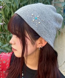 Chikashitsu +（チカシツプラス）の「【Chikashitsu +】multi studs beanie / 【チカシツプラス】マルチスタッズニット帽子（ニットキャップ/ビーニー）」