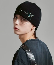 Chikashitsu +（チカシツプラス）の「【Chikashitsu +】multi studs beanie / 【チカシツプラス】マルチスタッズニット帽子（ニットキャップ/ビーニー）」