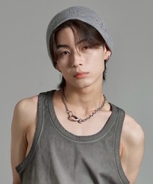 Chikashitsu +（チカシツプラス）の「【Chikashitsu +】multi studs beanie / 【チカシツプラス】マルチスタッズニット帽子（ニットキャップ/ビーニー）」
