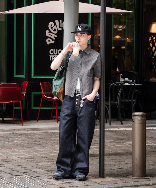 kutir(クティール)の「CROPPED OVERSIZED CHECK SHIRT/クロップドアソートチェックシャツ(シャツ/ブラウス・メンズ・アイボリー/ライトブルー/ブラック・MEDIUM/LARGE)」の17枚目の写真