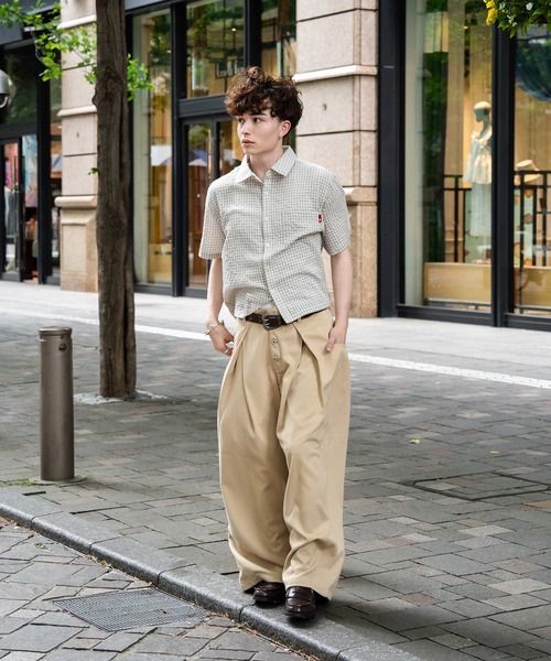 kutir(クティール)の「CROPPED OVERSIZED CHECK SHIRT/クロップドアソートチェックシャツ(シャツ/ブラウス・メンズ・アイボリー/ライトブルー/ブラック・MEDIUM/LARGE)」の11枚目の写真