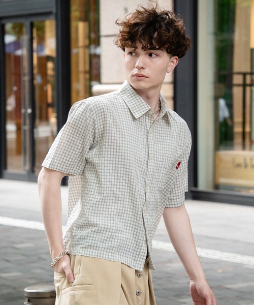 kutir(クティール)の「CROPPED OVERSIZED CHECK SHIRT/クロップドアソートチェックシャツ(シャツ/ブラウス・メンズ・アイボリー/ライトブルー/ブラック・MEDIUM/LARGE)」の7枚目の写真