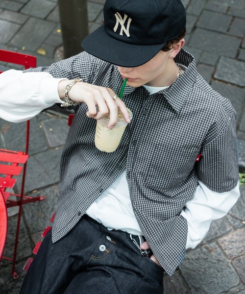 kutir(クティール)の「CROPPED OVERSIZED CHECK SHIRT/クロップドアソートチェックシャツ(シャツ/ブラウス・メンズ・アイボリー/ライトブルー/ブラック・MEDIUM/LARGE)」の19枚目の写真