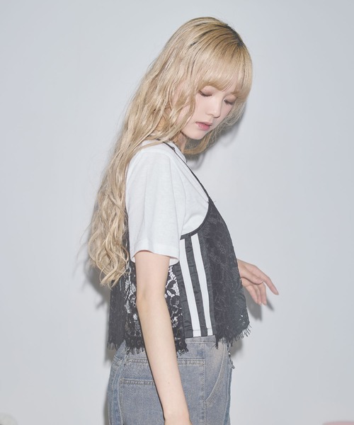 MSGirl(エムエスジーガール)の「サイドライン レースキャミ(キャミソール・レディース・ブラック/ホワイト/ピンク・S/M)」の16枚目の写真