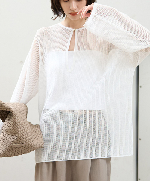 Скрипач‑тонкий透かしメッシュニット — ажурный mesh‑джемпер