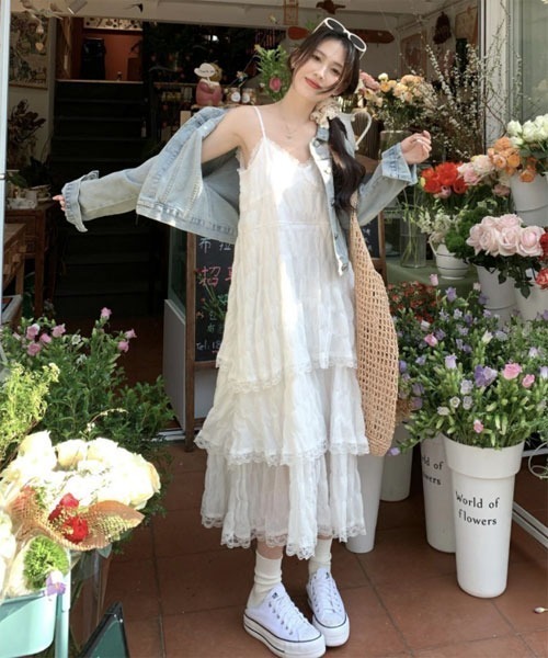 urge:(アージコロン )の「【URGE:】ティアード フリル ワンピース(ワンピース・レディース・ブラック/ホワイト・SMALL/MEDIUM/LARGE/X-LARGE)」の5枚目の写真