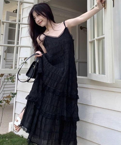 urge:(アージコロン )の「【URGE:】ティアード フリル ワンピース(ワンピース・レディース・ブラック/ホワイト・SMALL/MEDIUM/LARGE/X-LARGE)」の6枚目の写真