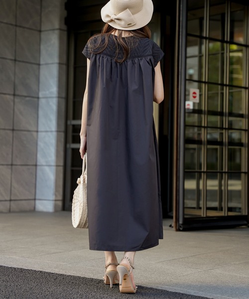 Prima Scherrer(プリマシェレル)の「前後2wayレース切替 ピンタック ワンピース Prima Scherrer(ワンピース・レディース・ホワイト/ブラック・M)」の7枚目の写真