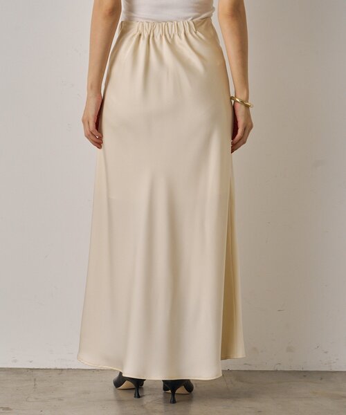 新品　ラウンジドレス　サテンナロースカート　カーキ サテンナロースカート（スカート）｜LOUNGEDRESS（ラウンジ