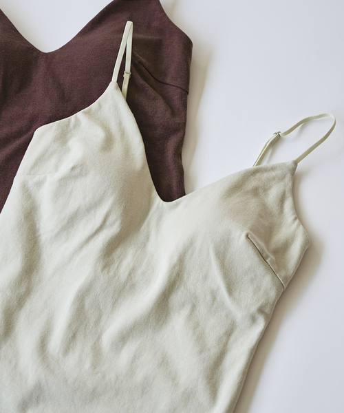 RESET】オーガニックコットン混 ブラキャミソール（ブラウン、ミント