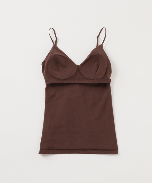 RESET】オーガニックコットン混 ブラキャミソール（ブラウン、ミント