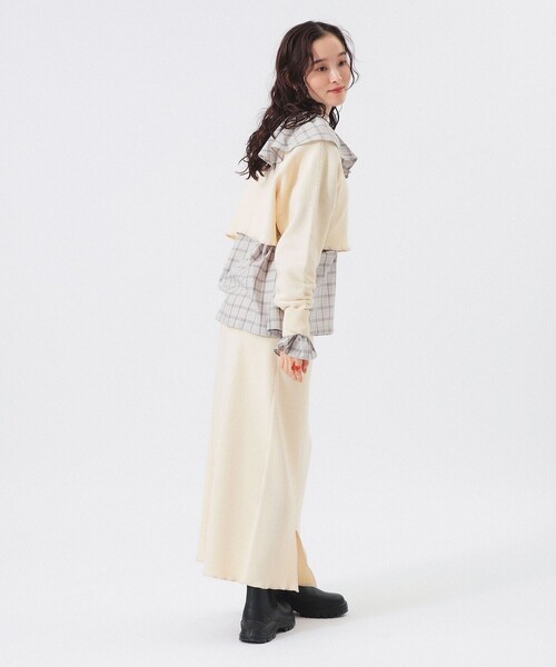 BEAMS BOY（ビームスボーイ）の「ミリタリー ショート プルオーバー（ニット/セーター・レディース・ホワイト系その他7/ダークブラウン/ネイビー・ONE SIZE）」の18枚目の写真