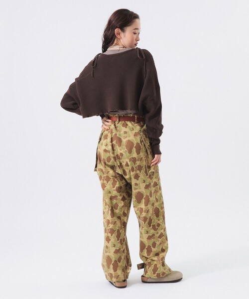 BEAMS BOY（ビームスボーイ）の「ミリタリー ショート プルオーバー（ニット/セーター・レディース・ホワイト系その他7/ダークブラウン/ネイビー・ONE SIZE）」の22枚目の写真