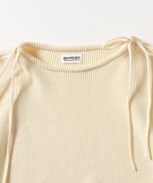 BEAMS BOY（ビームスボーイ）の「ミリタリー ショート プルオーバー（ニット/セーター・レディース・ホワイト系その他7/ダークブラウン/ネイビー・ONE SIZE）」の4枚目の写真