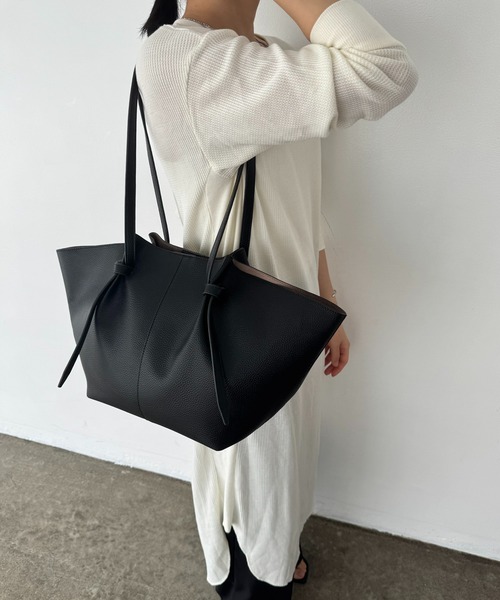 ▶◀*.゜♡MIKI▶◀*.゜♡　トリプルエッグバッグ　超BIG ベルト付 ZOZO限定】Tie handle big tote bag / タイハンドルビッグトート