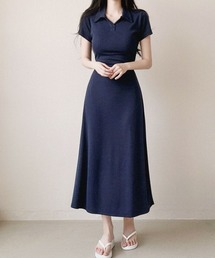 スキッパーポロ ロングワンピース
