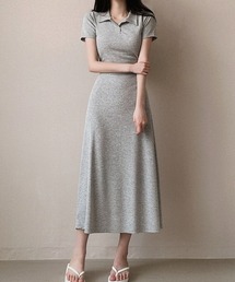 スキッパーポロ ロングワンピース
