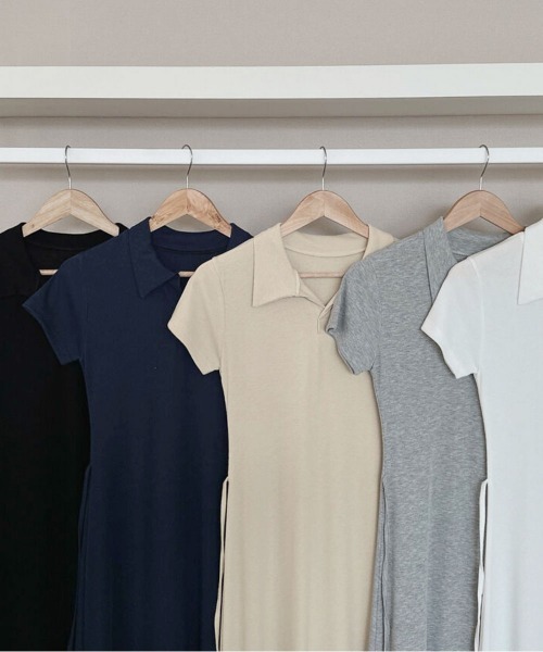 spun ワンピース A/C DESIGN BY ALPHA CUBIC ワンピース スキッパーワンピース