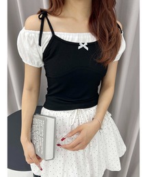 リボンキャミドッキングTシャツ