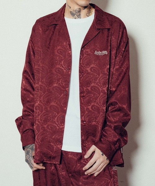 Subciety（サブサエティ）の「Paisley open collar L/S shirt（シャツ/ブラウス・メンズ・バーガンディー/ネイビー/ブラック・SMALL/MEDIUM/LARGE/X-LARGE）」の3枚目の写真