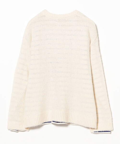 B:MING by BEAMS(ビーミングバイビームス)の「ボーダー ロンT × Vネック ニット セット(ニット/セーター・レディース・チャコールグレー/オフホワイト/ダークブラウン・ONE SIZE)」の5枚目の写真