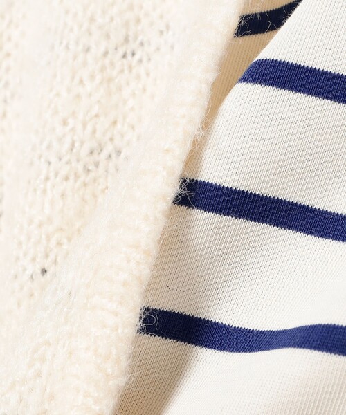 B:MING by BEAMS(ビーミングバイビームス)の「ボーダー ロンT × Vネック ニット セット(ニット/セーター・レディース・チャコールグレー/オフホワイト/ダークブラウン・ONE SIZE)」の6枚目の写真